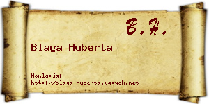 Blaga Huberta névjegykártya